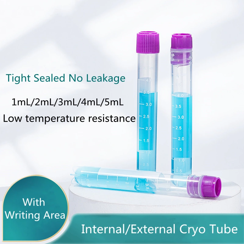 Low Temperature Resistance Cryogenic Vails 1.8ml External Intermal Thread Cryogenic Storage Vails with Writting Area