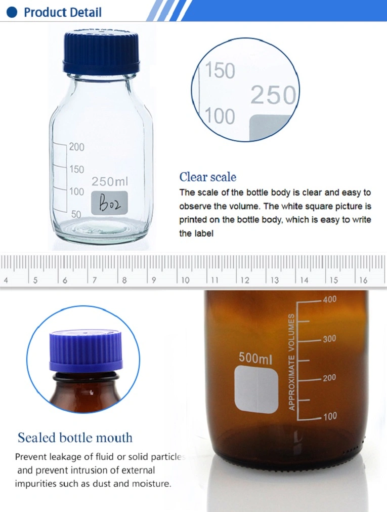 Lab Sample Storage Gl45 Plastic Screw Top Glass Reagent Bottle 1000ml