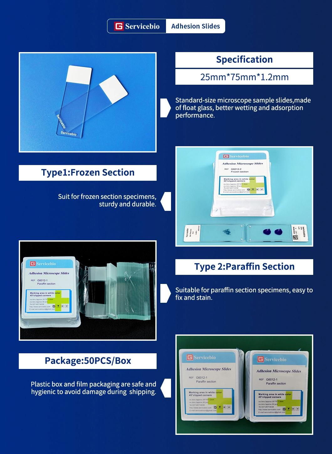 CE ISO Lab Glass Laboratory Biology Microscope Glass Slides