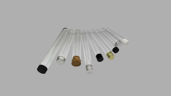 Consommables de laboratoire 13*100mm Tube à essai verrerie de tube en verre avec couvercle en plastique